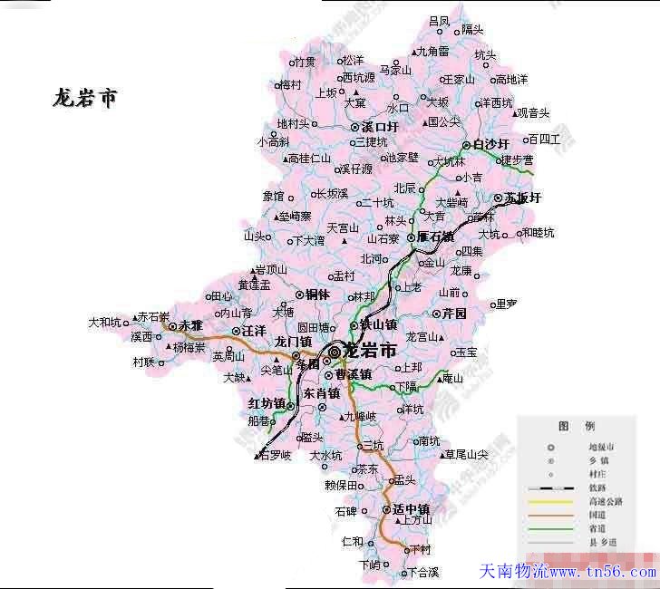 東莞到龍巖市地圖 www.shengisp.com